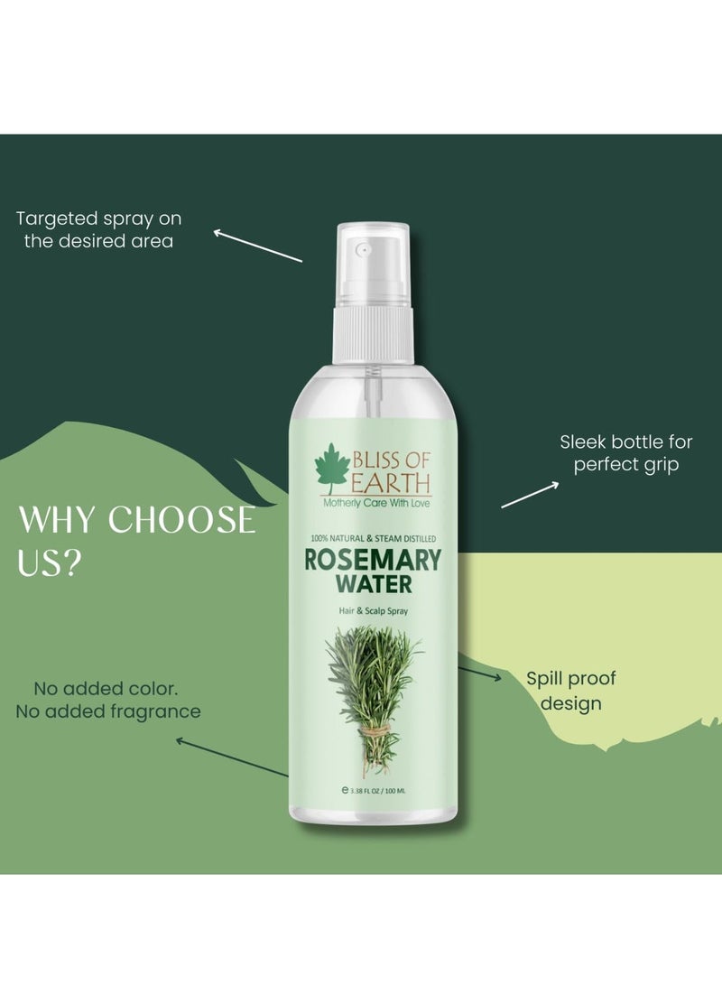 Bliss of Earth Rosemary Water Spray For Hair Growth 100ml (Pack of 2) - Image 2